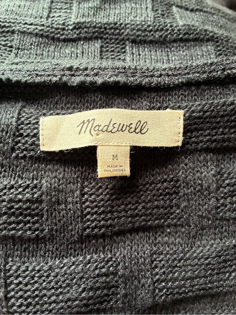 Madewell Black Knit Button Front Cropped Sweater Vest Tank Top size Medium - Picture 4 of 7